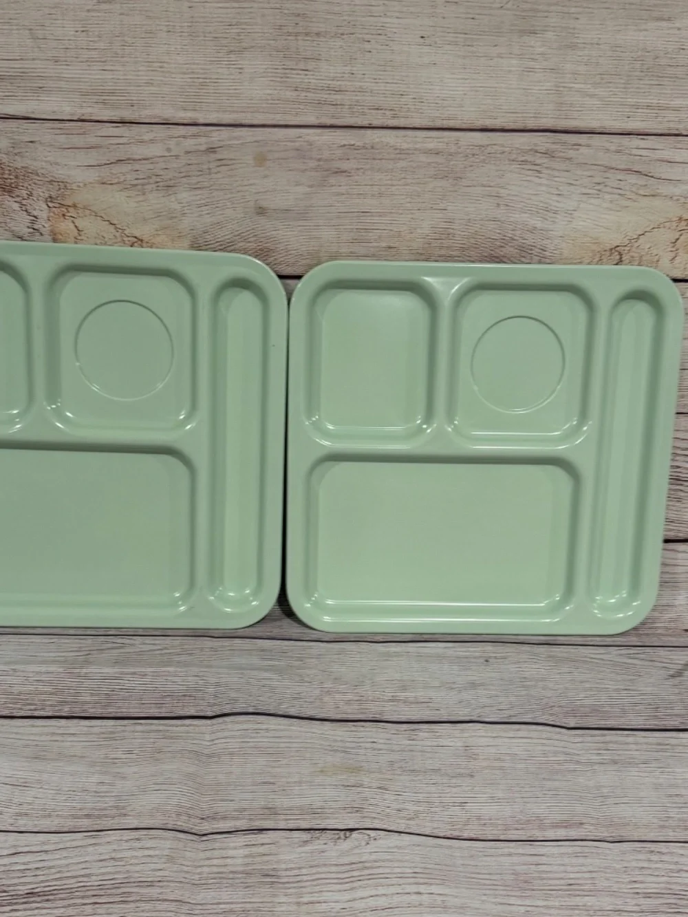 4 Texas Ware Mint & Tan School Lunch Divided Cafeteria Plate Tray 10 X 10